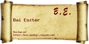 Bai Eszter névjegykártya